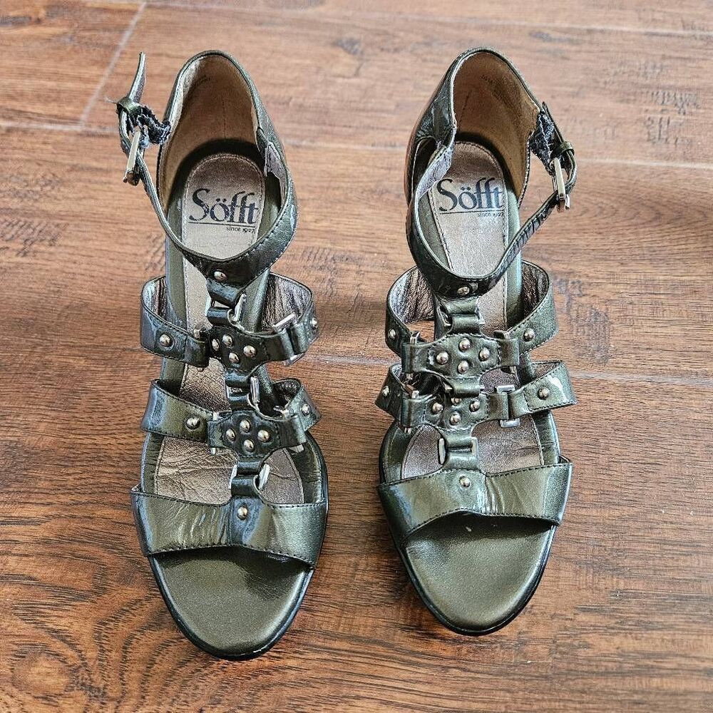 Sofft Gladiator Style Metallic Heeled Sandals